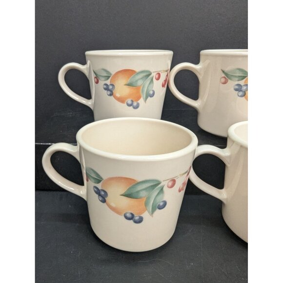 Vintage Corning USA Abundance Fruit Design 6 Oz Coffee/Tea Cup Set of 4 - Picture 4 of 8